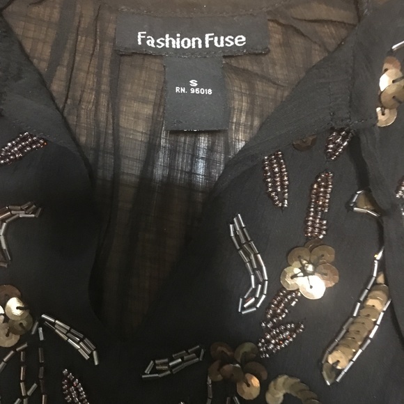 Boho sheer tunic Top/ swimsuit cover up - Picture 4 of 4